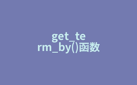 get_term_by()函数